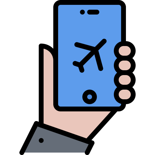 ICONO MOVIL EN MANO APP AEROPUERTO