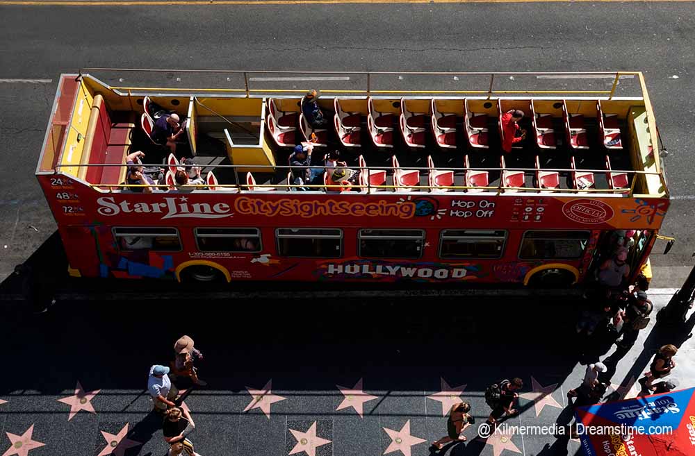 Drop off Drop on big bus Starline Citysightseeing para visitar Los Angeles sin coche