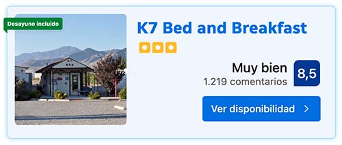 Tarjeta K7 BED AND BREAKFAST
Dónde dormir en el Valle de la Muerte