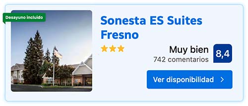 Tarjeta Sonesta ES Suites Fresno - Dónde dormir en Sequoia National Park