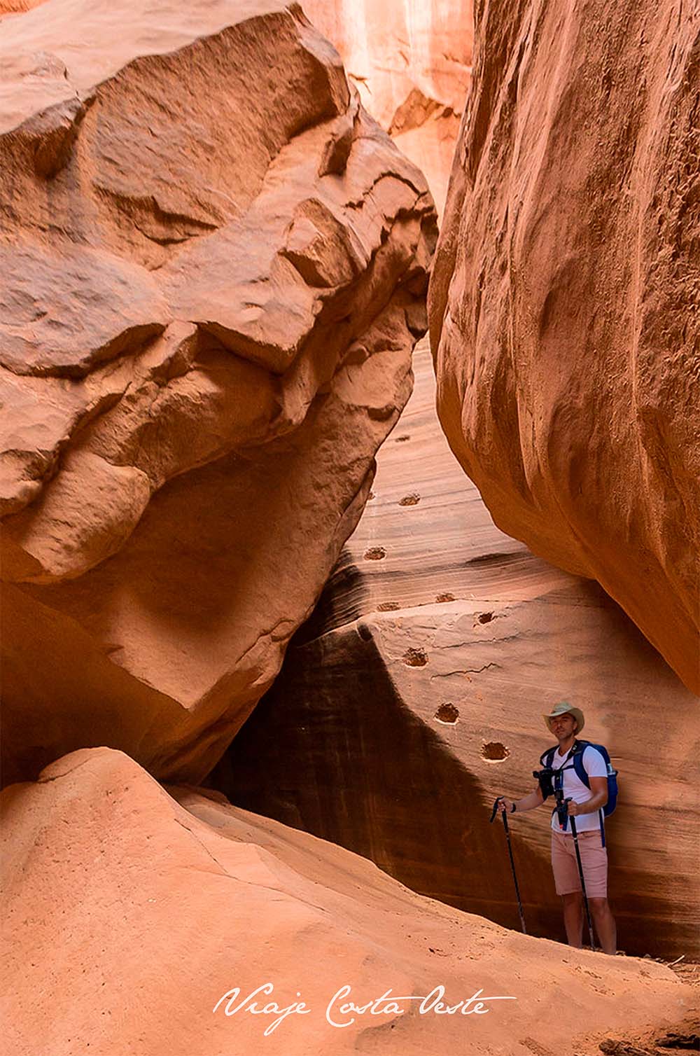 Delfi Sánchez en Jam Rock de Buckskin Gulch Arizona