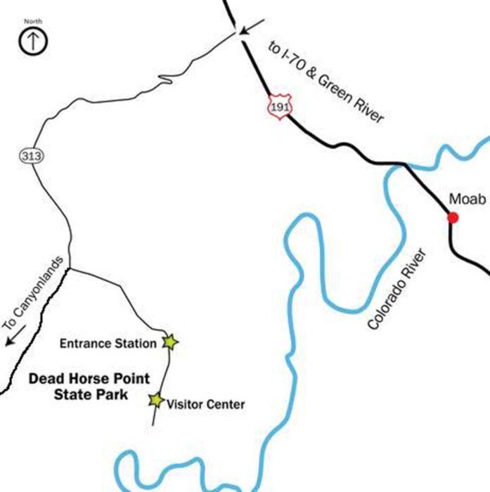 Mapa para saber cómo llegar a Dead Horse Point State Park