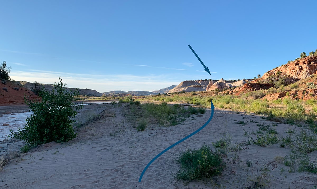 Punto de salida del cauce del río Paria en la aventura de Buckskin Gulch