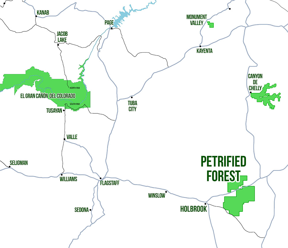Mapa localización Petrified Forest National Park
